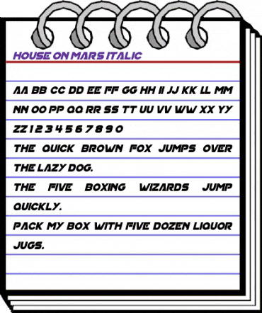 House On Mars Italic animated font preview