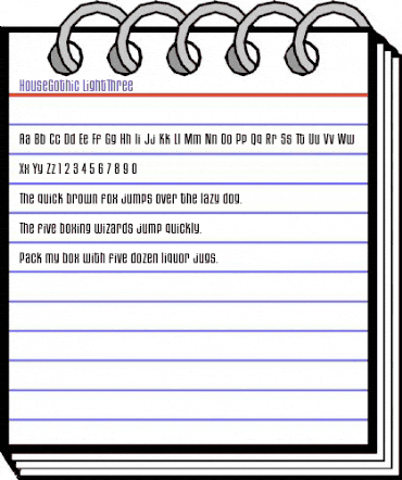 HouseGothic-LightThree Regular animated font preview