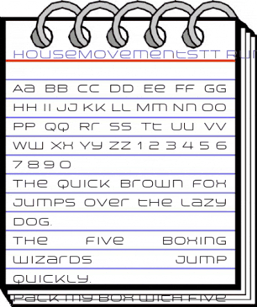 HouseMovementsTT-Runway Regular animated font preview