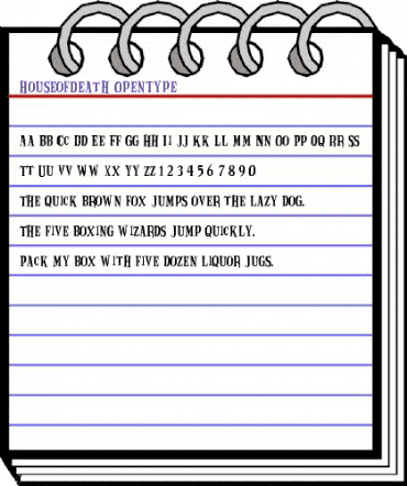 HouseofDeath Regular animated font preview