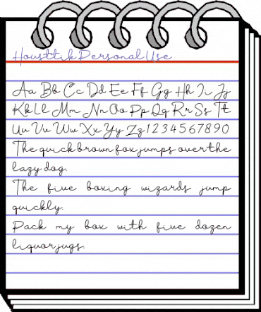 Housttik Personal Use Regular animated font preview