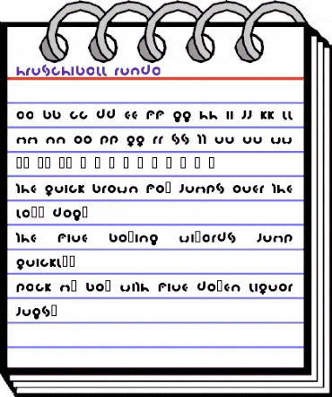 Hruschiball-rundA Regular animated font preview