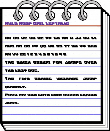 Hula Hoop Girl Leftalic Italic animated font preview