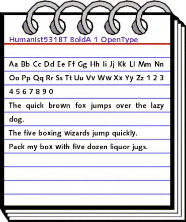 Humanist 531 Bold animated font preview