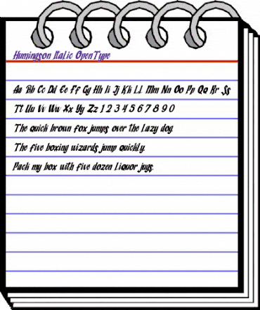 Humingson Italic Italic animated font preview