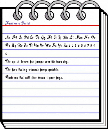 Huntmere Script Regular animated font preview