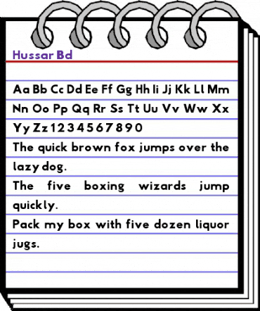 Hussar Bd animated font preview Hussar Bd animated font preview