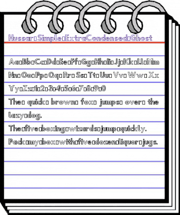 Hussar Simple ExtConGho animated font preview