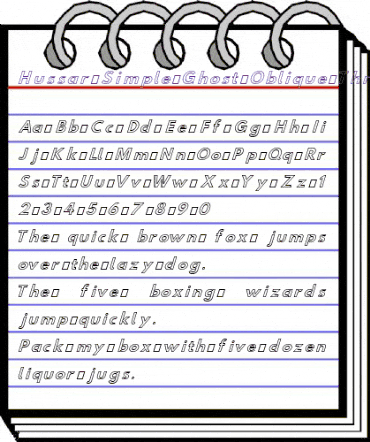 Hussar Simple GhoObl3 animated font preview