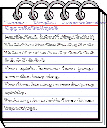 Hussar Simple SuprExtGhoOpObl3 animated font preview