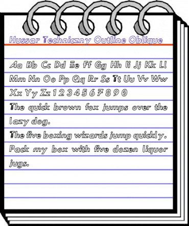 Hussar Techniczny Bold animated font preview