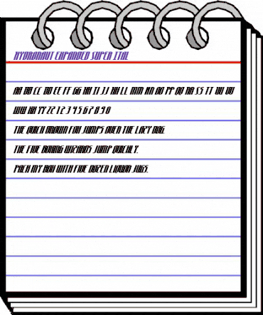 Hydronaut Expanded Super-Ital Regular animated font preview