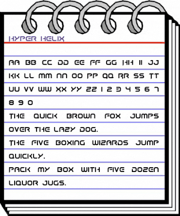 Hyper heliX Regular animated font preview