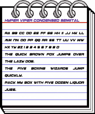 Hyper Viper Condensed SemiItal Condensed Semi-Italic animated font preview Hyper Viper Condensed SemiItal Condensed Semi-Italic animated font preview