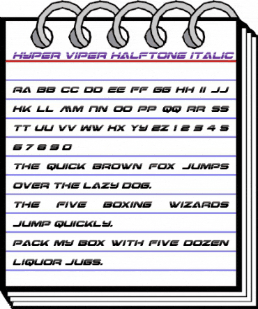 Hyper Viper Halftone Italic Italic animated font preview Hyper Viper Halftone Italic Italic animated font preview