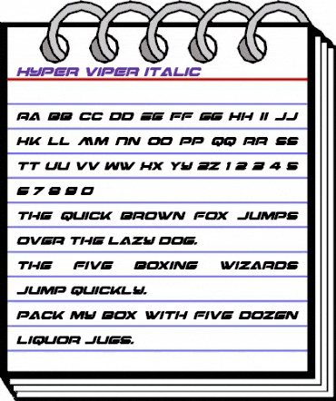 Hyper Viper Italic Italic animated font preview Hyper Viper Italic Italic animated font preview