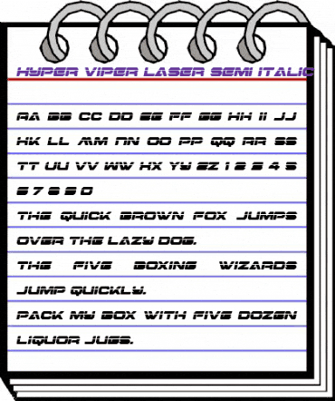Hyper Viper Laser Semi-Italic Semi-Italic animated font preview