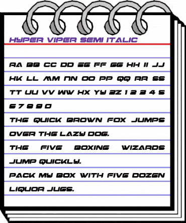 Hyper Viper Semi-Italic Semi-Italic animated font preview