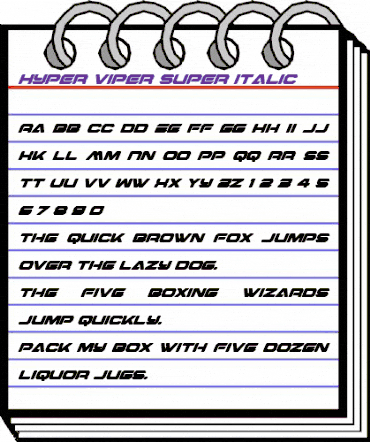 Hyper Viper Super-Italic Italic animated font preview Hyper Viper Super-Italic Italic animated font preview