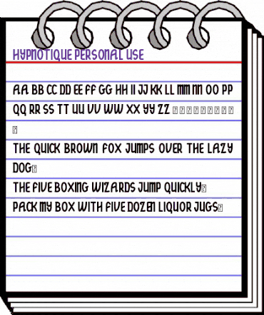 hypnotique personal use Regular animated font preview