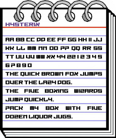 Hysterix Regular animated font preview