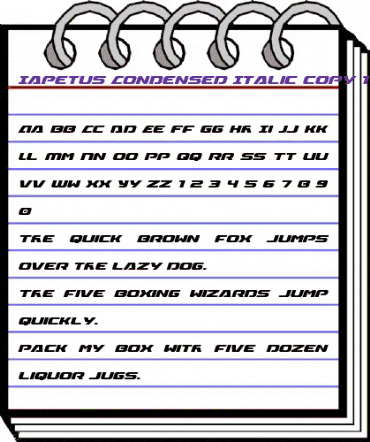 Iapetus Condensed Italic Condensed Italic animated font preview Iapetus Condensed Italic Condensed Italic animated font preview