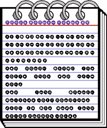 Icons Social Media 14 Regular animated font preview