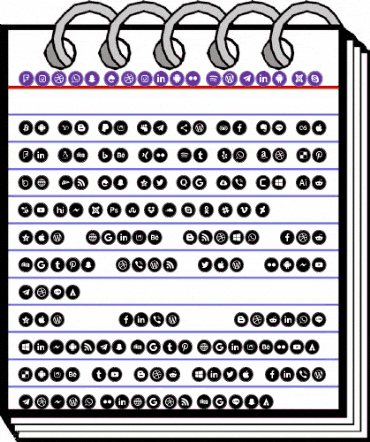 Icons Social Media 16 Regular animated font preview