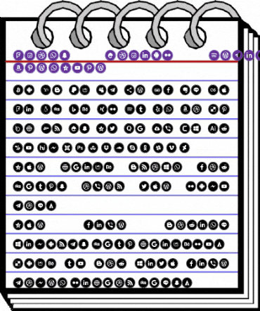 Icons Social Media 16 Regular animated font preview