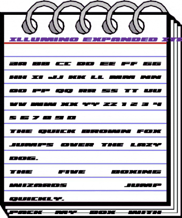 Illumino Expanded Italic Expanded Italic animated font preview Illumino Expanded Italic Expanded Italic animated font preview