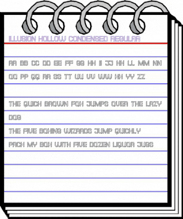 Illusion Hollow Condensed Regular animated font preview