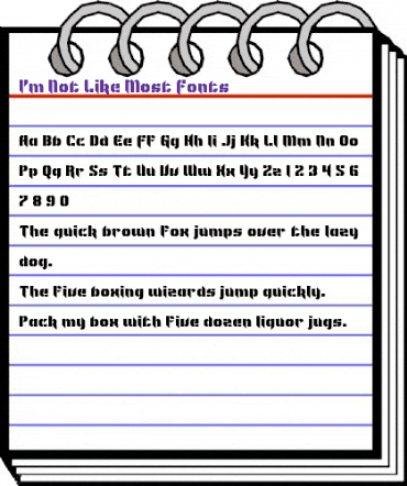 I'm Not Like Most Fonts Regular animated font preview