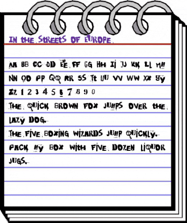 In the streets of Europe Regular animated font preview