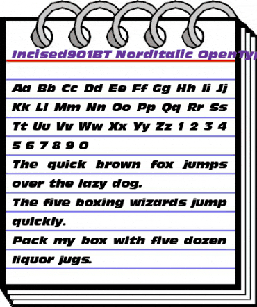 Incised 901 Nord Italic animated font preview Incised 901 Nord Italic animated font preview