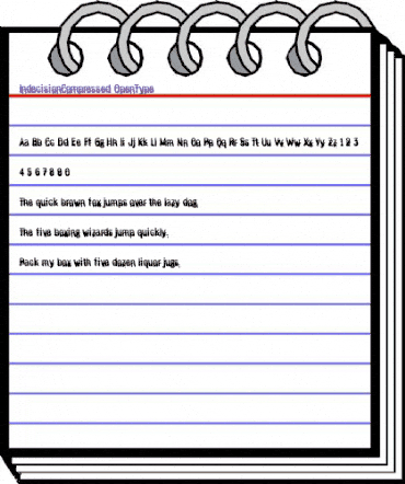 IndecisionCompressed Regular animated font preview