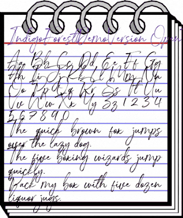 Indigo Forest Demo Version Regular animated font preview Indigo Forest Demo Version Regular animated font preview