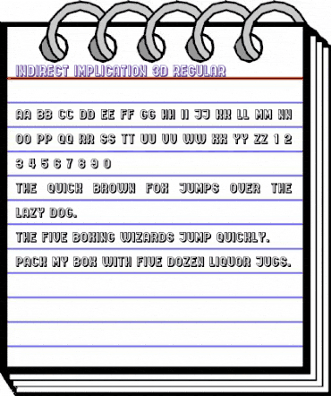 Indirect Implication 3D Regular animated font preview