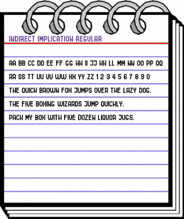 Indirect Implication Regular animated font preview