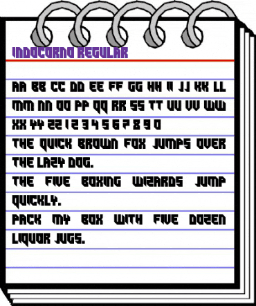 Indocorno Regular animated font preview