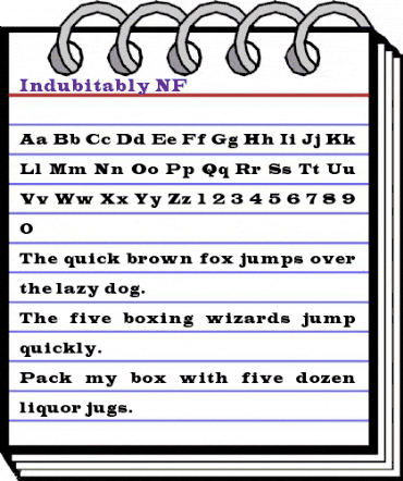 Indubitably NF Regular animated font preview