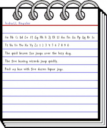 IndusLL Regular animated font preview