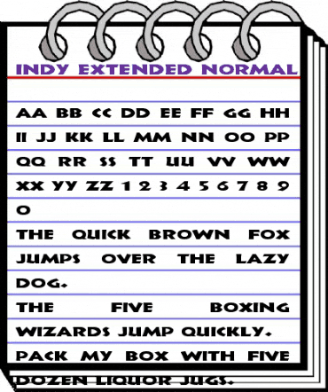 Indy Extended Normal animated font preview