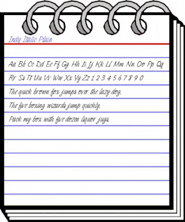 Indy Italic Regular animated font preview Indy Italic Regular animated font preview