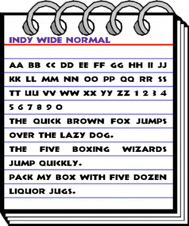 Indy Wide Normal animated font preview Indy Wide Normal animated font preview