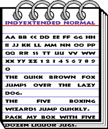 IndyExtended Normal animated font preview