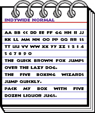 IndyWide Normal animated font preview
