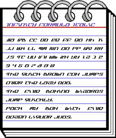 Infinity Formula Italic Italic animated font preview