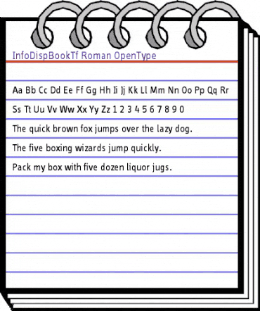 InfoDispBookTf Roman animated font preview InfoDispBookTf Roman animated font preview