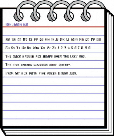 Inhuman BB Regular animated font preview