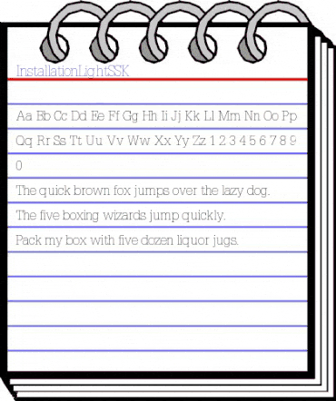 InstallationLightSSK Regular animated font preview